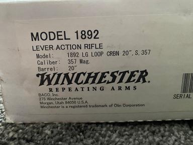 Photo of Winchester Model 1892 Large Loop Carbine Rifle in 357 Mag - 2