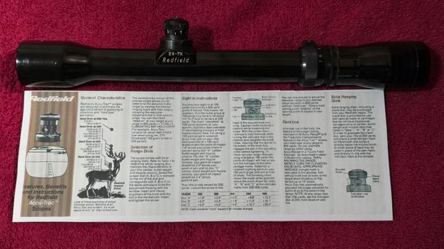 Photo of REDFIELD USA 2X-7X Accu-Trac WIDEFIELD VINTAGE RIFLE SCOPE