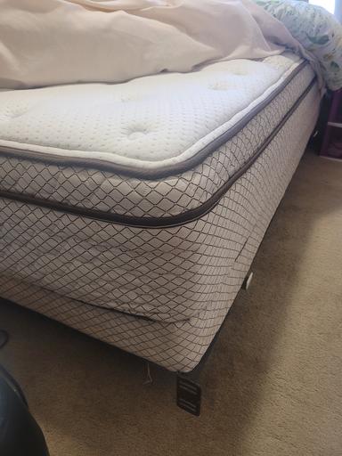 Photo of LIKE NEW - Queen Mattress and Box Spring with Metal Frame - 2