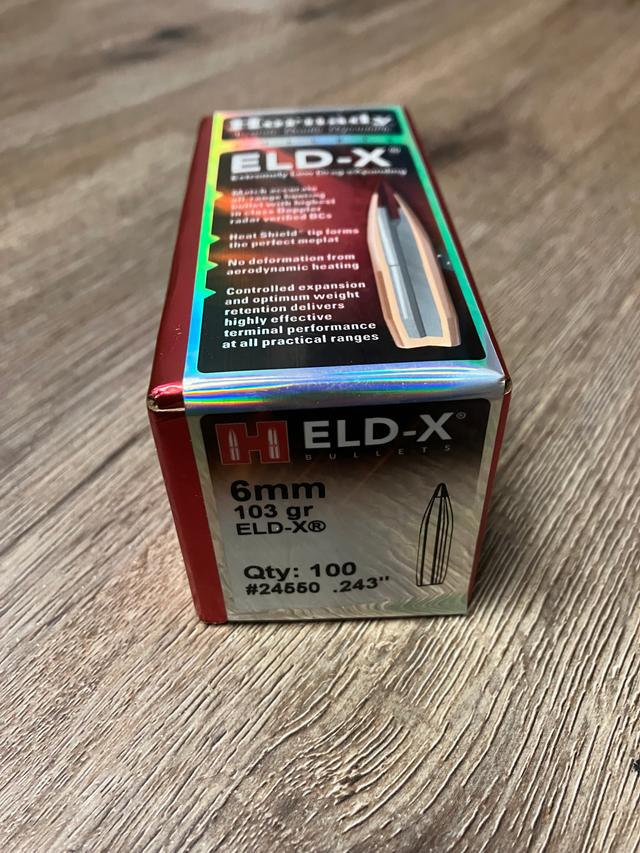 Photo of Hornady Eld-x 6mm 103gr