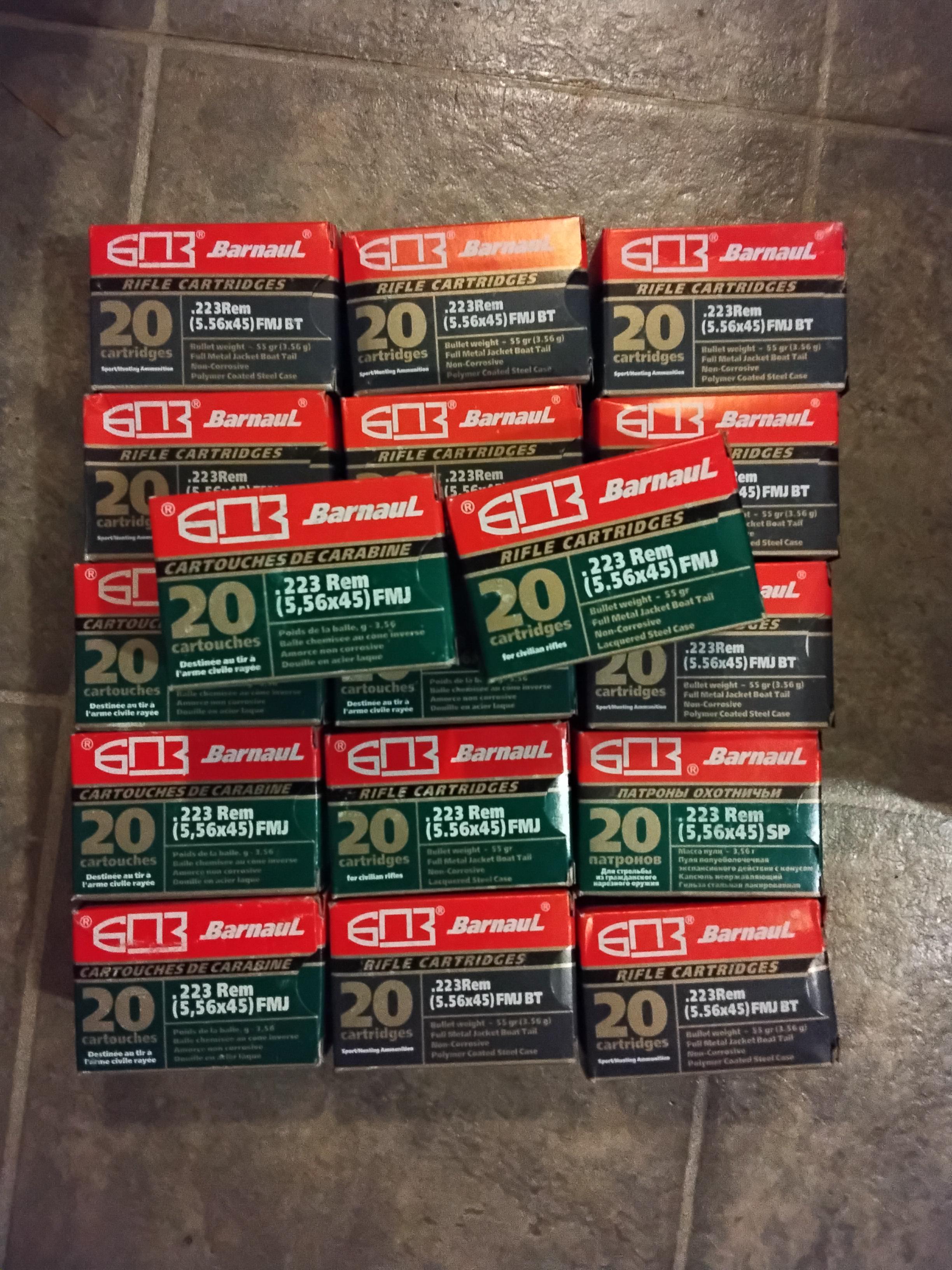 Photo of 17 boxes (340 rounds) barnual 55gr .223rem