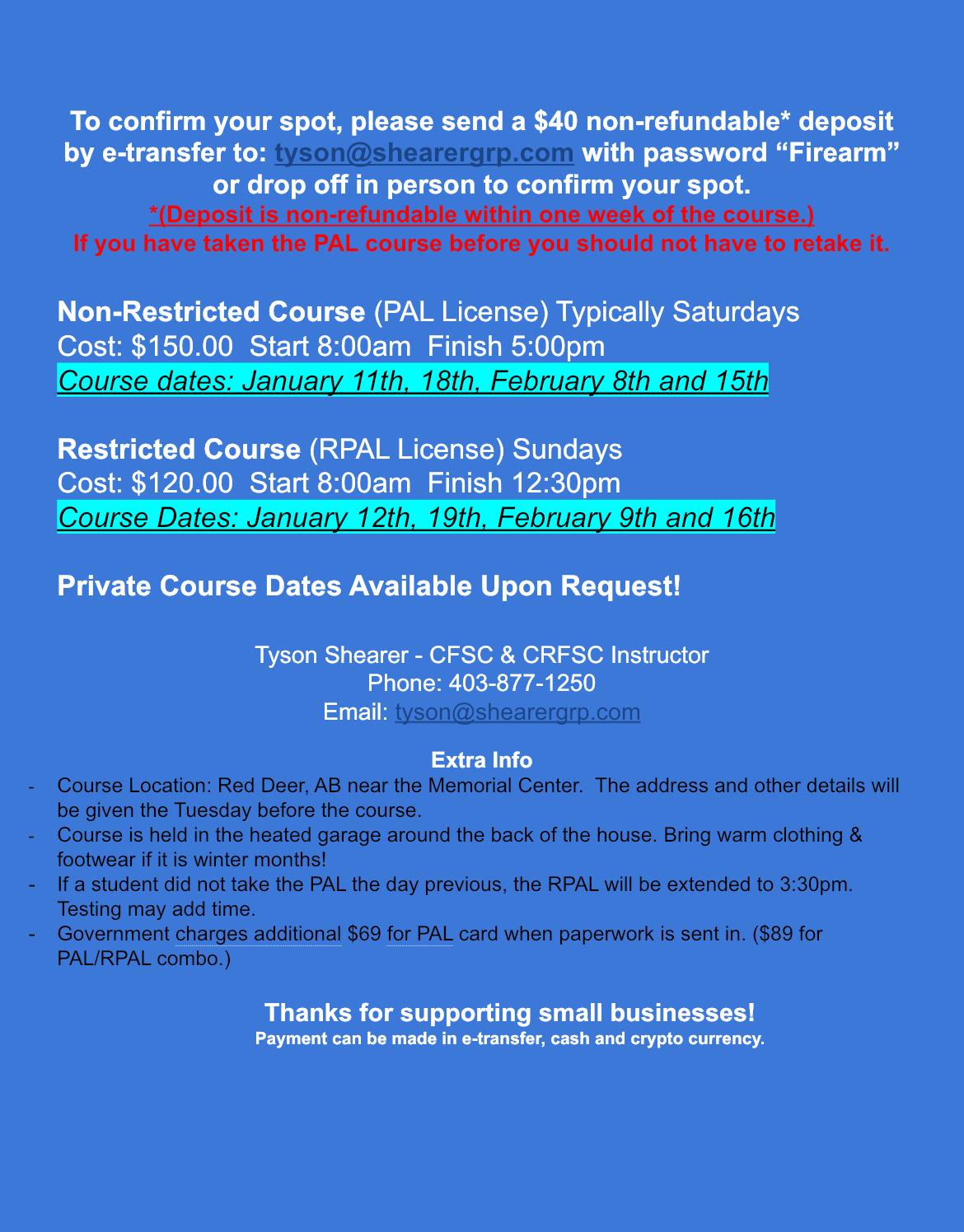 Photo of Non-Restricted Course - Possession & Acquisition License (PAL)