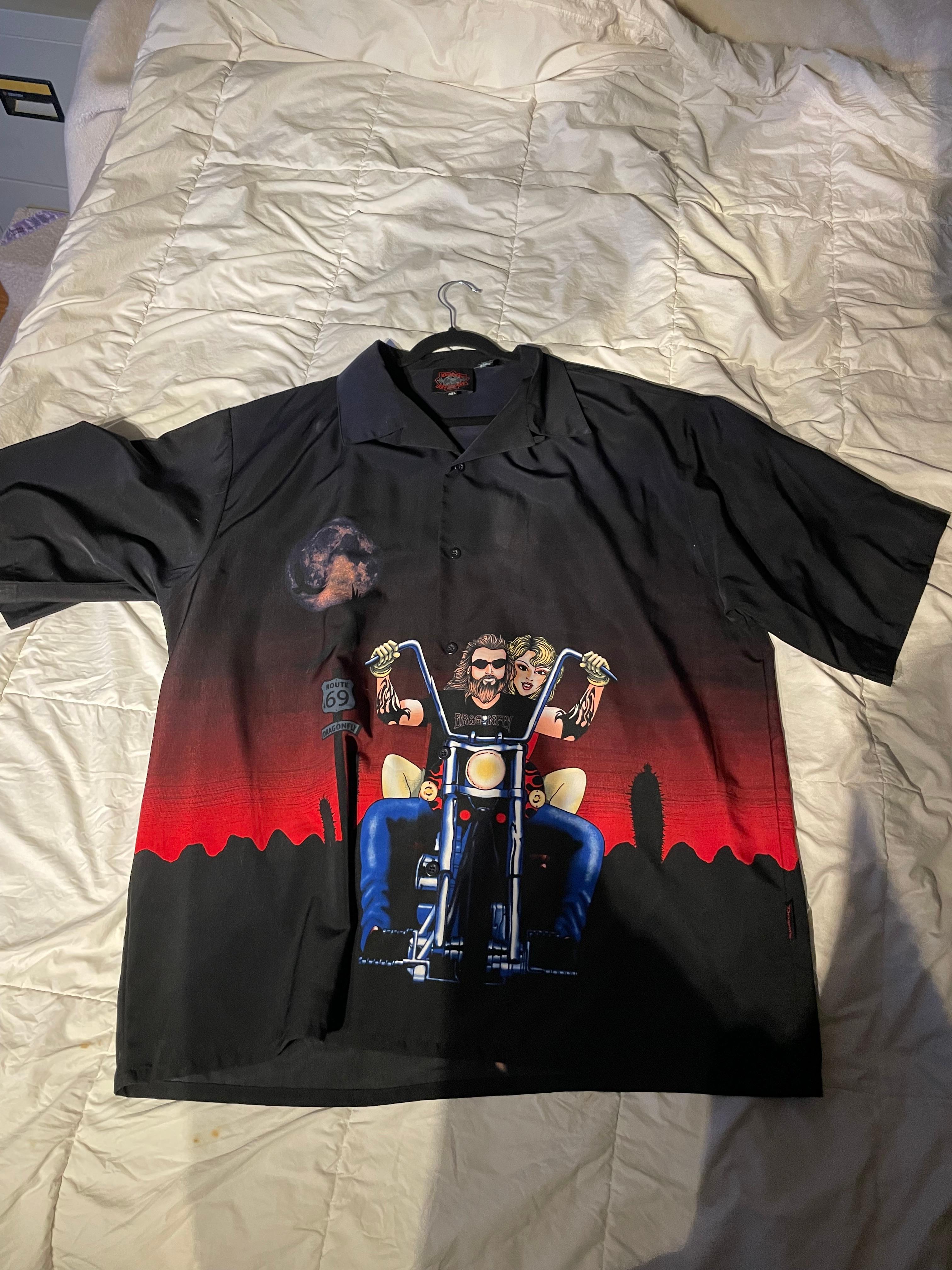 Photo of Unique one of a kind biker dress shirt 