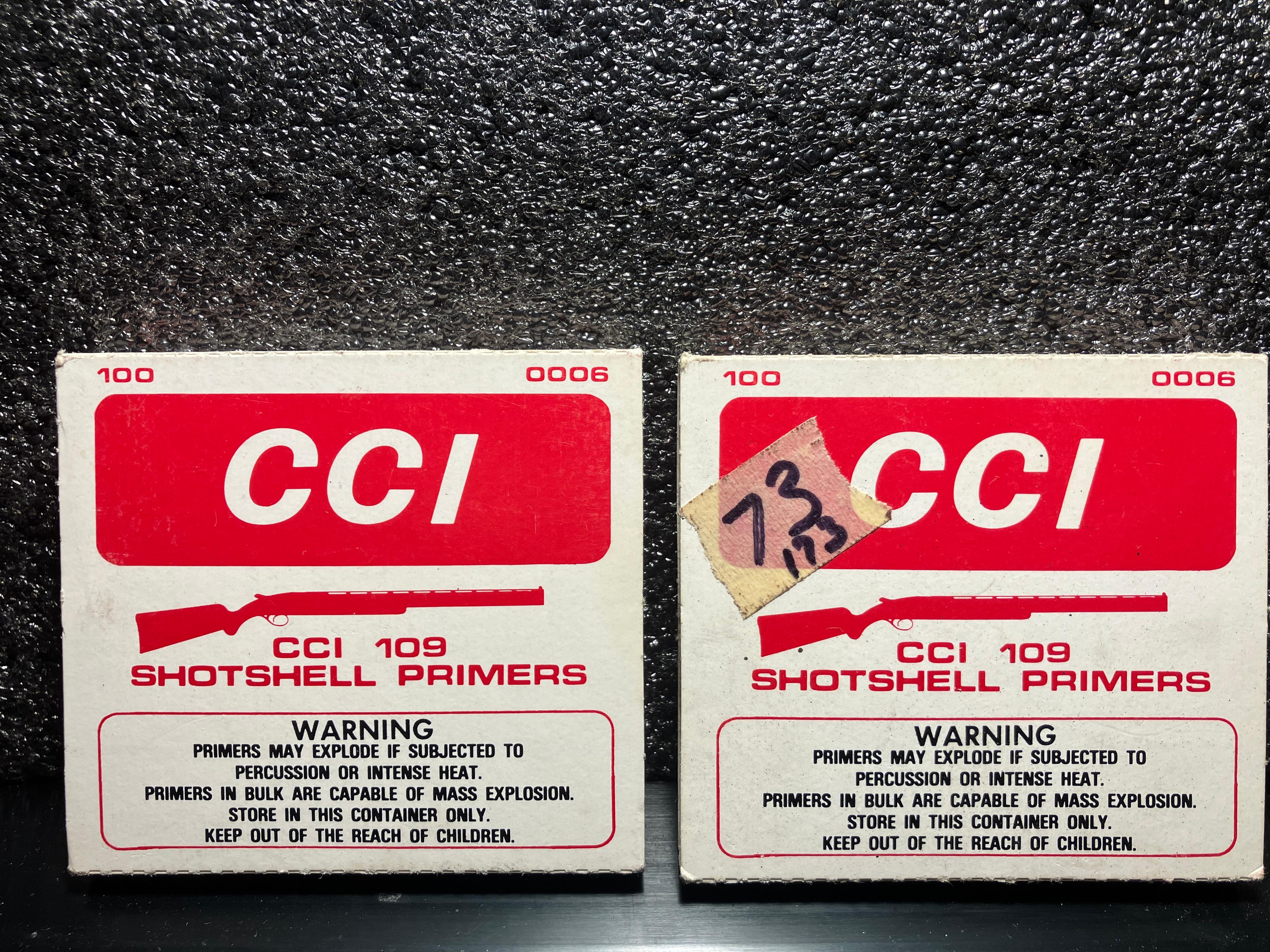 Photo of PRIMERS - CCI-157 SHOT SHELL( 672 )  - CCI-109 SHOT SHELL (173)