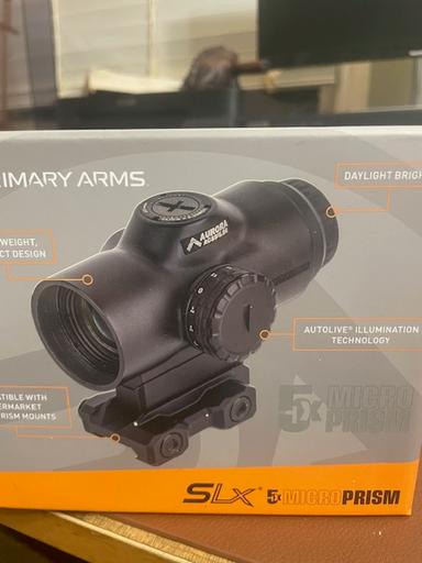 Photo of Prism scope Primary Arms SLX5 , 5X illuminated red V, new/used once. Fast target acquisition - 1