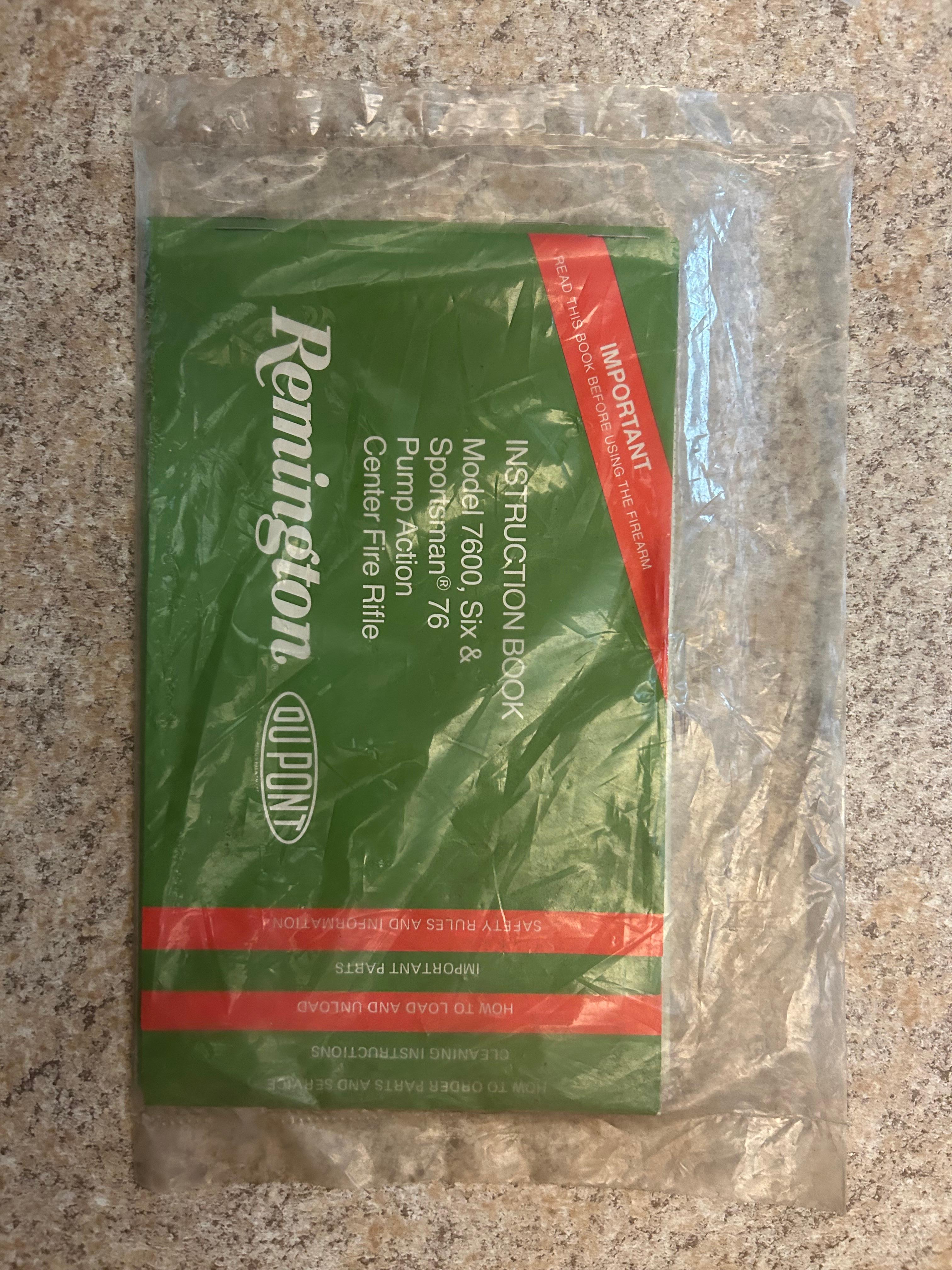 Photo of Remington Factory Sealed Instructions 