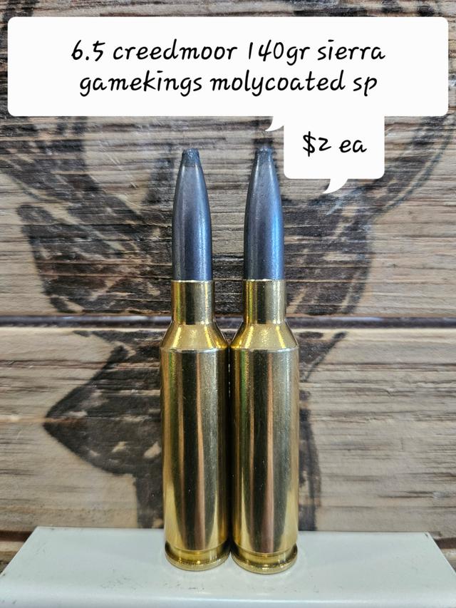 Photo of F/s 6.5 creedmoor 140gr sierra molycoated sp