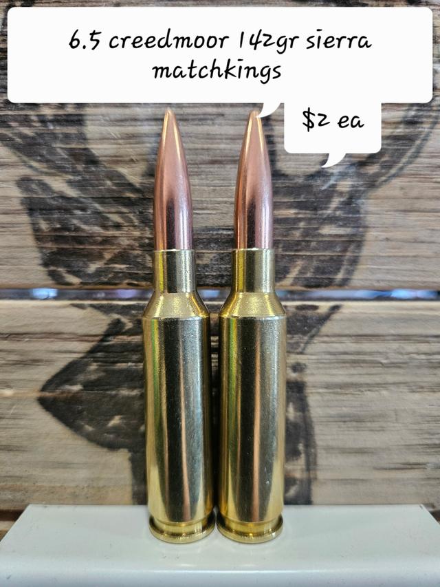 Photo of F/s 6.5 creedmoor 142gr sierra matchkings 