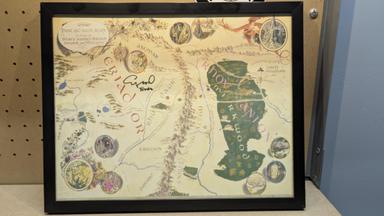 Photo of Lord of The Rings/The Hobbit Middle Earth Map Autographed by Elijah Wood "Frodo" - 1