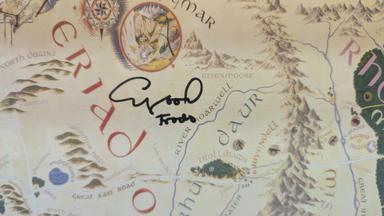 Photo of Lord of The Rings/The Hobbit Middle Earth Map Autographed by Elijah Wood "Frodo" - 2