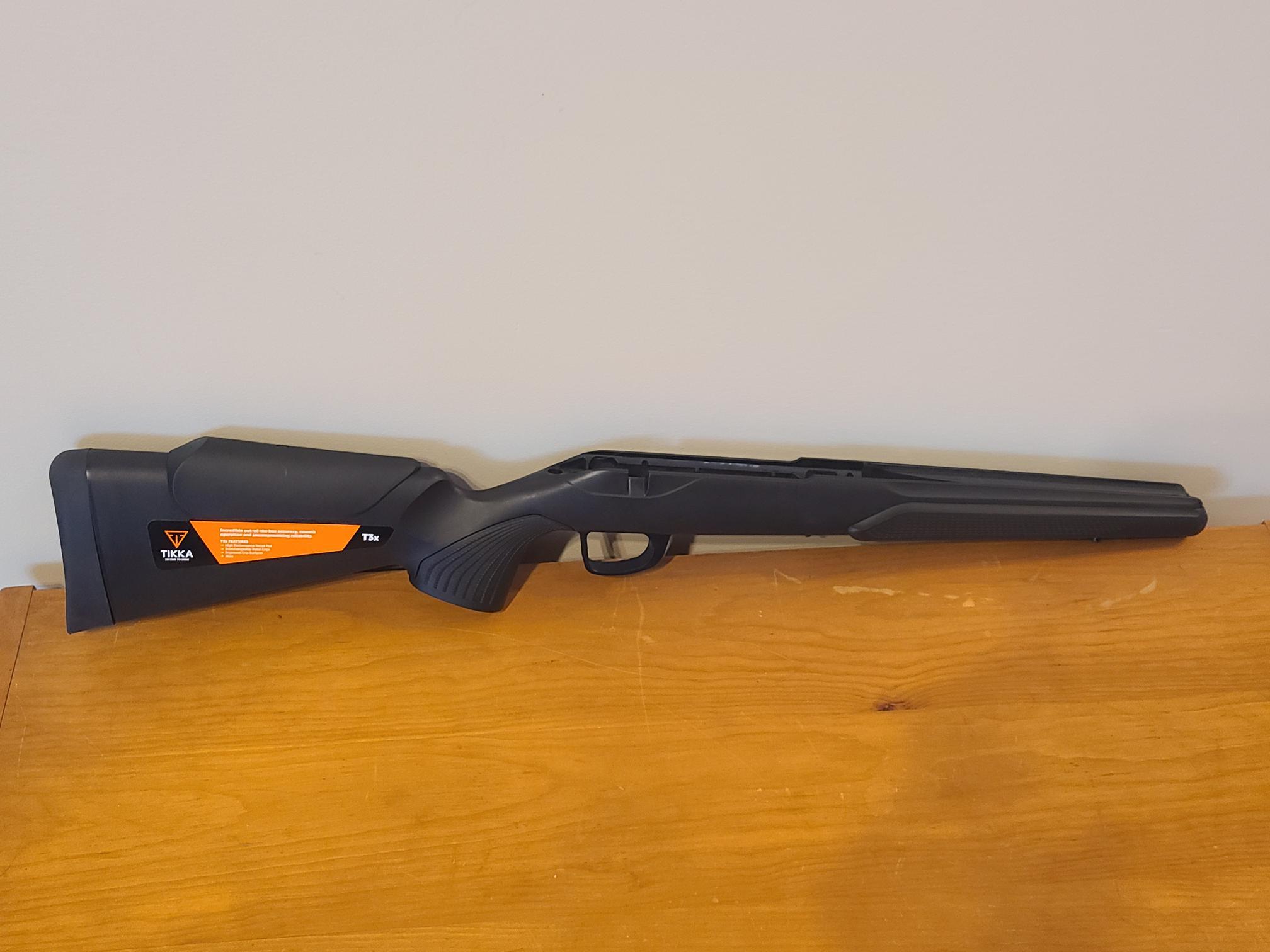 Photo of Tikka T3x varmint stock with Atlas worxs trigger guard