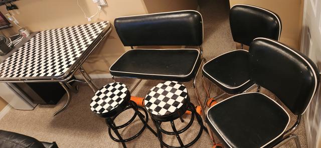 Photo of 1950s Retro Vintage Table, chairs and stools