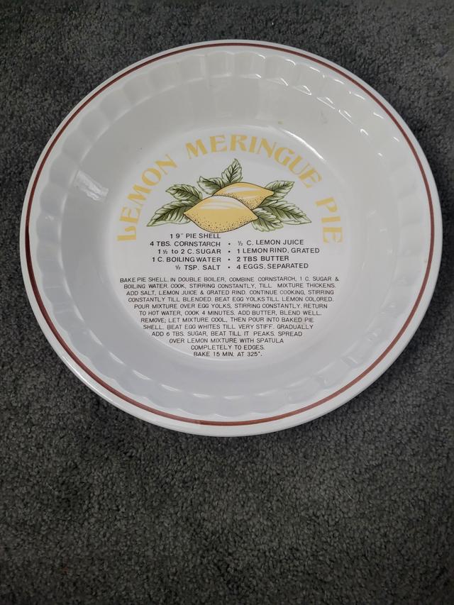 Photo of Vintage 1970's Lemon Meringue Pie Recipe Pan