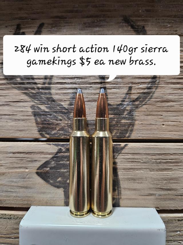 Photo of 284 win short action 140gr sierra gamekings new brass