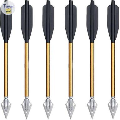 Photo of 6.25" Crossbow Bolts with Broadhead Tips 6 Mini Crossbow Arrows for Hunting Aluminum NEW $40   - 1