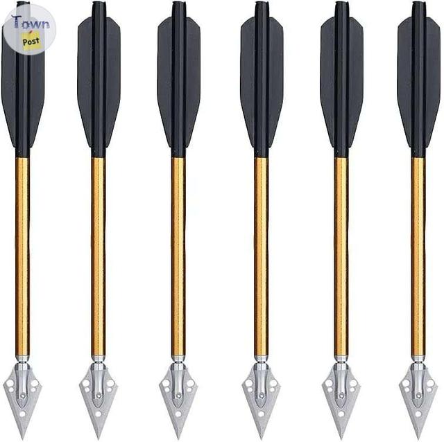 Photo of 6.25" Crossbow Bolts with Broadhead Tips 6 Mini Crossbow Arrows for Hunting Aluminum NEW $40  