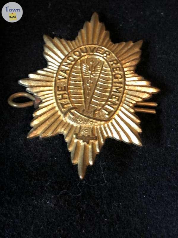 Photo of Vancouver Regiment 1925 era military army cap badge!