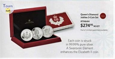 Photo of $275.00 ~ 2012 QUEEN ELIZABETH II DIAMOND JUBILEE 3 Coin Set - 1