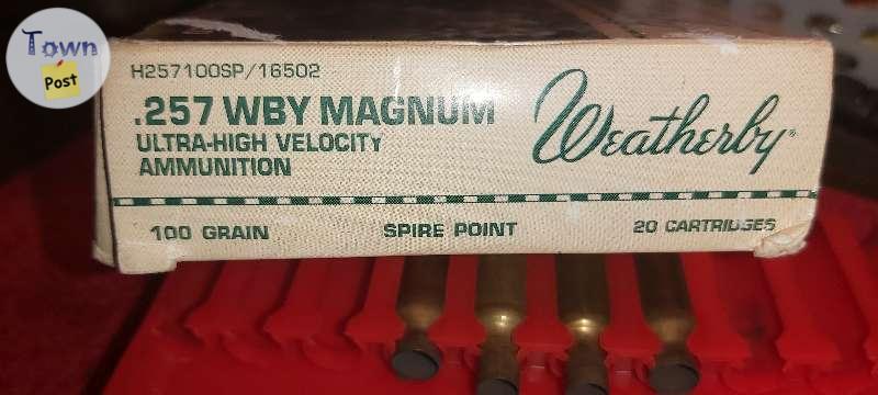 Photo of 6 live rounds & 8 spent shells WBY magnum 100 grain