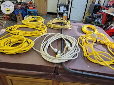 Photo of 50 Amp Shore Power Marinco RV Lighted 50' Power Cord. White. Yellow also available as well as a unlit (LED Indicator)version available as well. (Red LED Power Indicator light) - 2