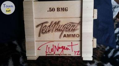 Photo of Ted Nugent autographed ammo 50 bmg - 1