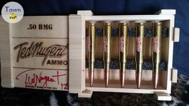 Photo of Ted Nugent autographed ammo 50 bmg - 2