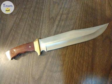 Photo of  14-inch Bowie Knife, Full-Tang Fixed Blade Wood Handle NEW $90 - 2