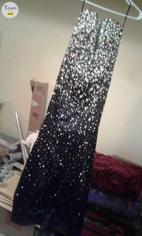 Photo of Beautiful black & silver sparkly grad/prom dress