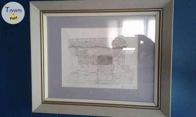 Photo of Abandoned cabin framed drawing  - 1