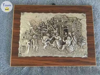 Photo of Vintage Silvertone plaque on wood - 1