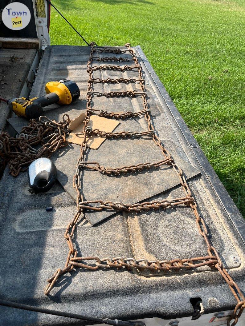 Photo of Lawn Tractor Tire Chains, Snowblower parts. 