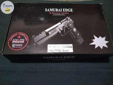 Photo of Airsoft NEW M92 WE-Tech Biohazard Resident Evil Samurai Edge Barry Burton Gen I Green Gas Gas Blowback pistol - 2