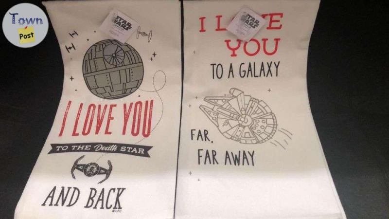 Photo of Star Wars  Kitchen Tea Towels I love you to Galaxy and Death Star and back