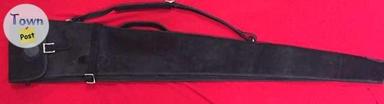 Photo of 100% Full Leather suede Shotgun Case 54 Inch Great for Sporting Clays or hunting. - 1