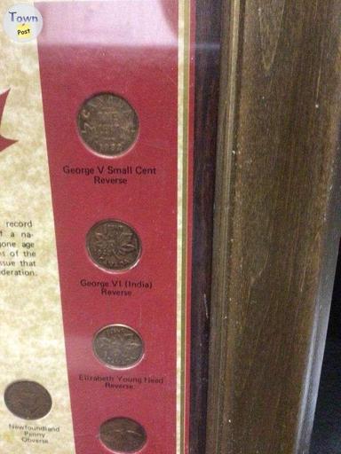 Photo of Canadian Penny Coin collection framed collectors item. - 2