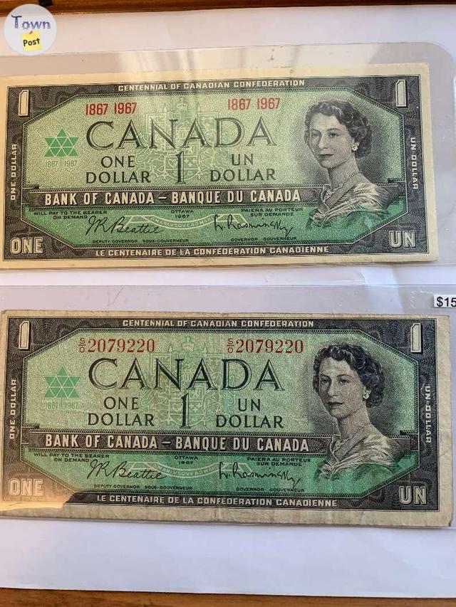 Photo of Centennal 1967 $1.00 Bank Notes