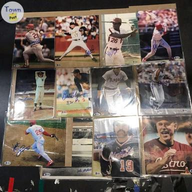 Photo of 12 Autographed Baseball Photos with Beckett Certificate of Authenticity - 1