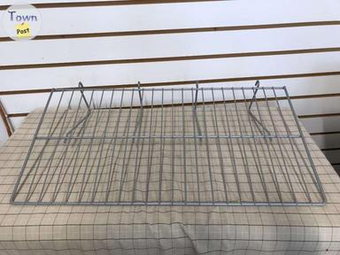 Photo of Black/Grey Straight Gridwall Wire Shelf Retail Fixture Display  - 2