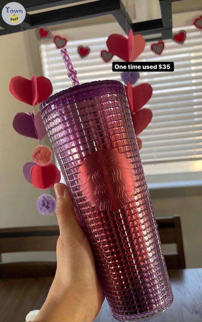 Photo of One time used Purple/pink Starbucks cup