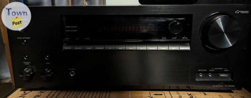 Photo of Onkyo TX-NR686 7.2-channel home theatre receiver.