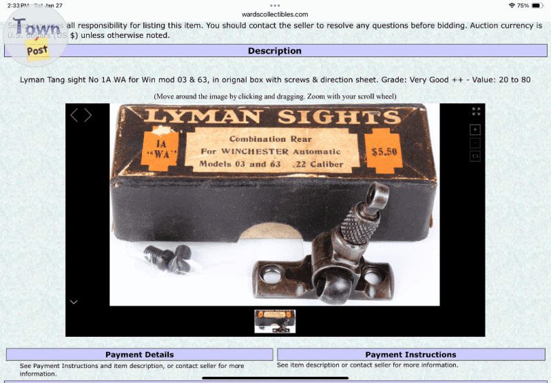 Photo of Tang peep sight