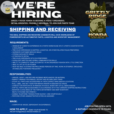 Photo of SHIPPING & RECEIVING POSITION - 1