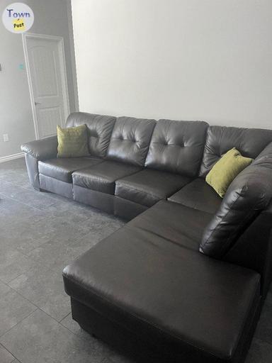 Photo of Synthetic leather sectional - 1