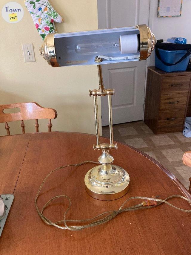 Photo of Vintage Bankers all Brass Desk Lamp $105