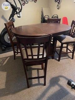 Photo of 5 PIECE HIGH DINING TABLE AND 4 CHAIRS