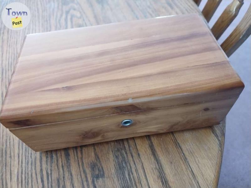 Photo of Vintage small cedar trinket box 