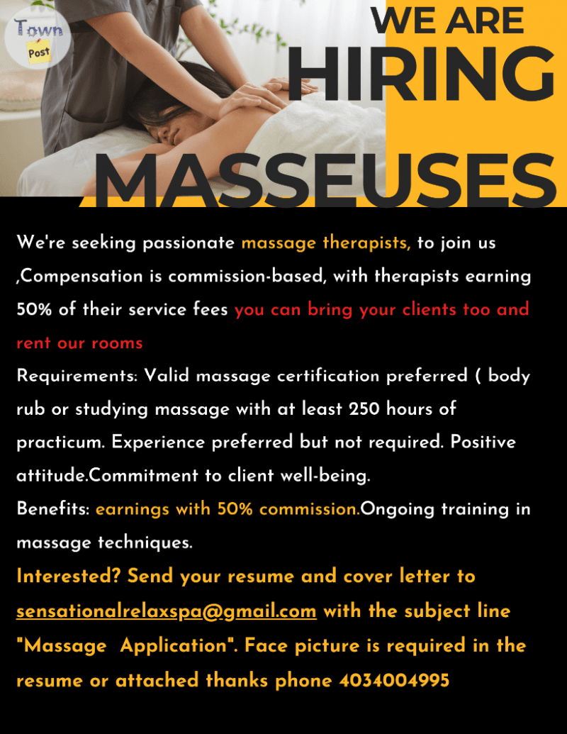 Photo of hiring masseuse certified or with experience