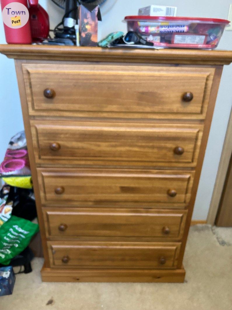 Photo of NEW tall wooden dresser 