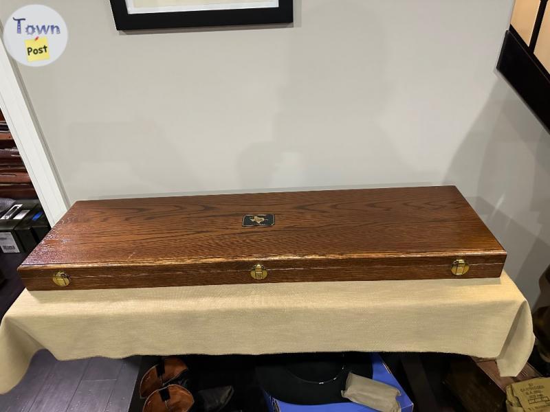 Photo of Winchester Commemorative Oak Display Case Only with key.