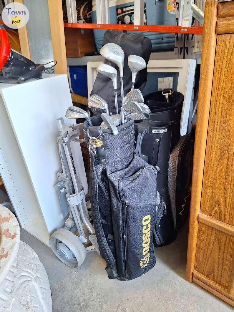 Photo of Golf Clubs with Trolly and 1 extra Golf bag